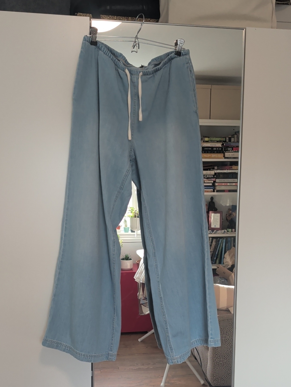 H&M Light Blue Wide Leg Drawstring Jeans
